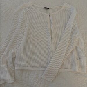 Talbots White Mesh Cardigan